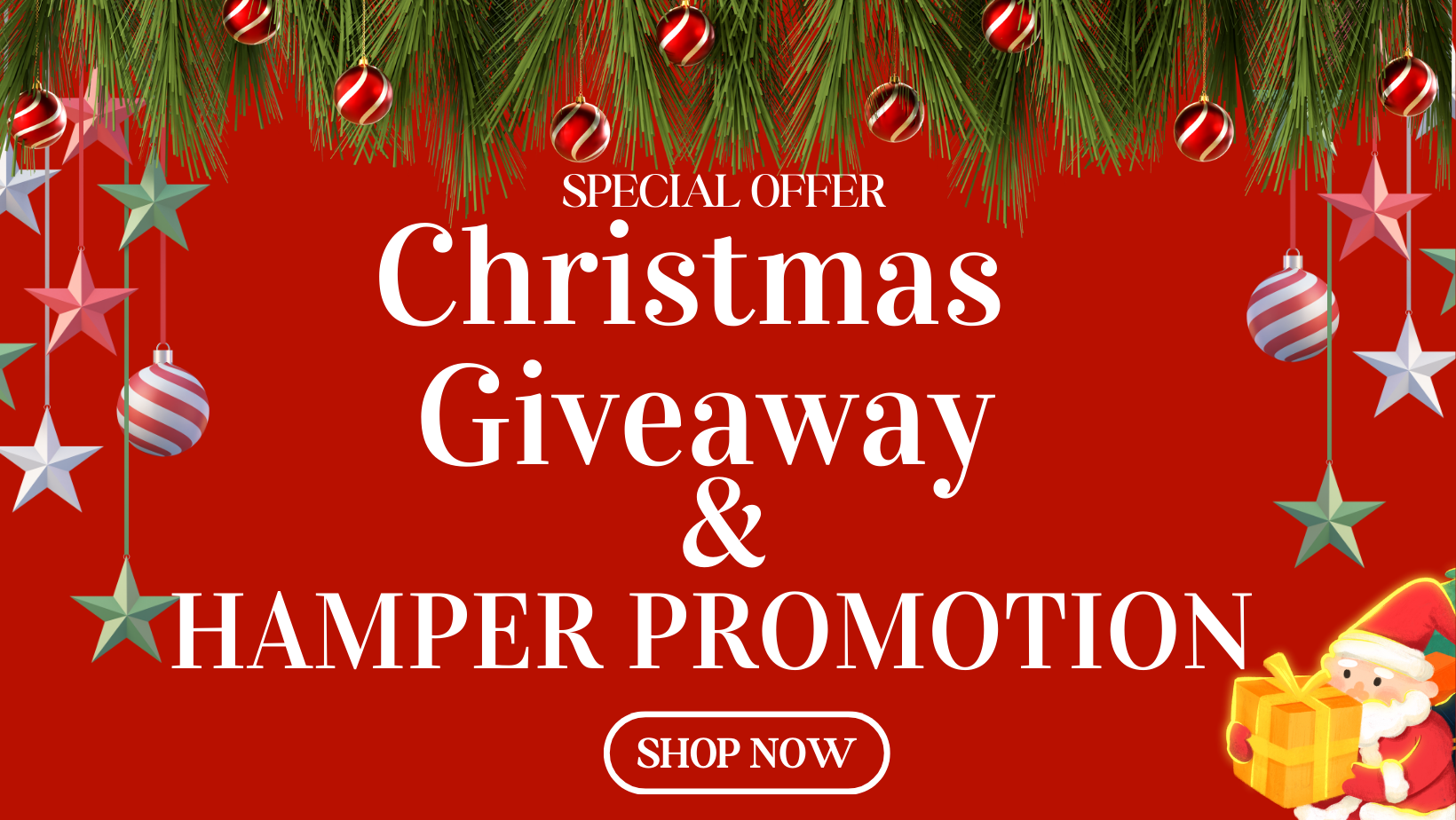 Red And White Modern Christmas Sale Facebook Cover 3